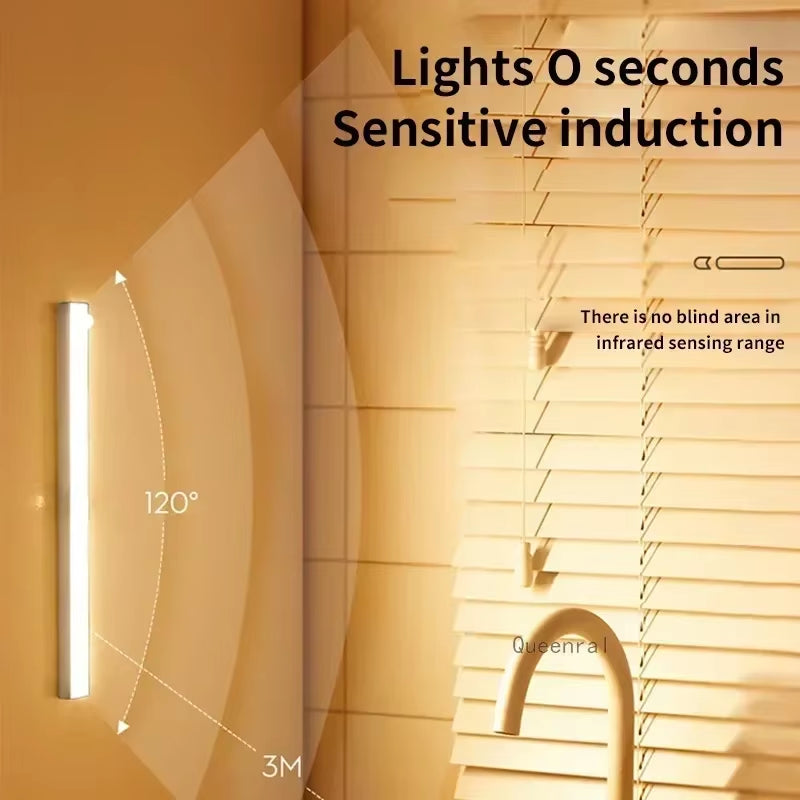 Night Light with Motion Sensor TYPE C Rechargeable LED Night Lamp Wireless Led Kitchen Cabinet Room Bedside Bar Light