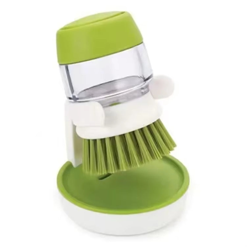 Dishwashing Brush with Soap Dispenser – Kitchen Cleaning Brush with Holder – Household Sink Scrubber