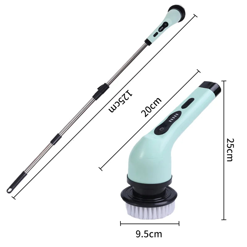 9-in-1 Electric Spin Cleaning Brush with LED Display for Home & Car