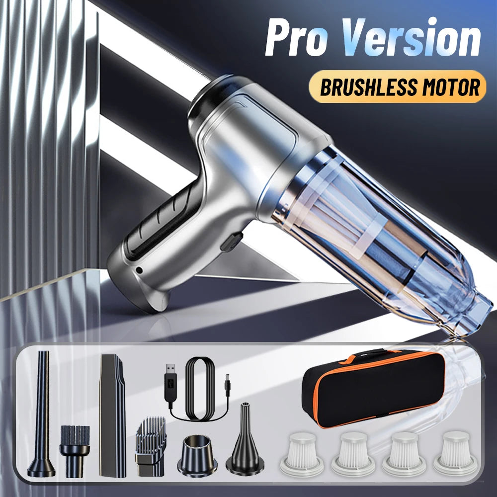 Rechargeable Wireless Car Vacuum Cleaner – 95000PA Suction | Handheld & Cordless