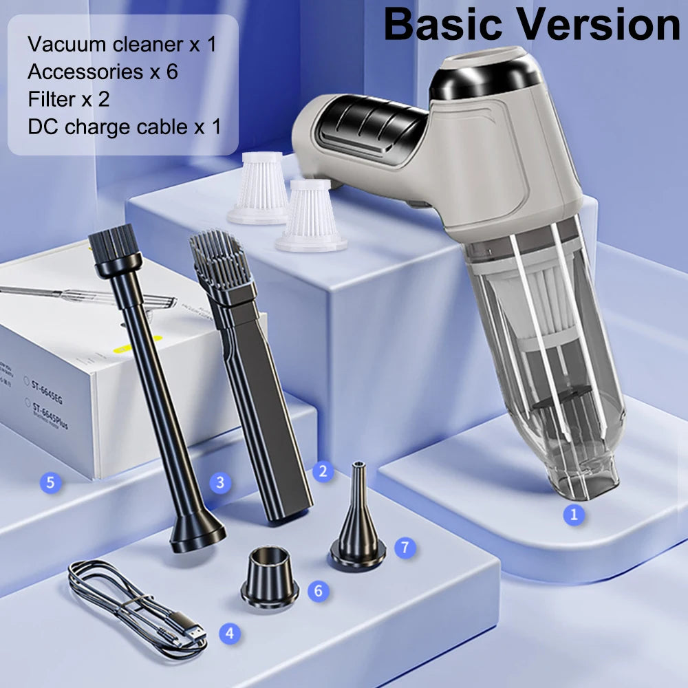 Wireless Car Vacuum Cleaner – 95000PA Suction | Handheld Mini Vacuum & Blower for Home & Car