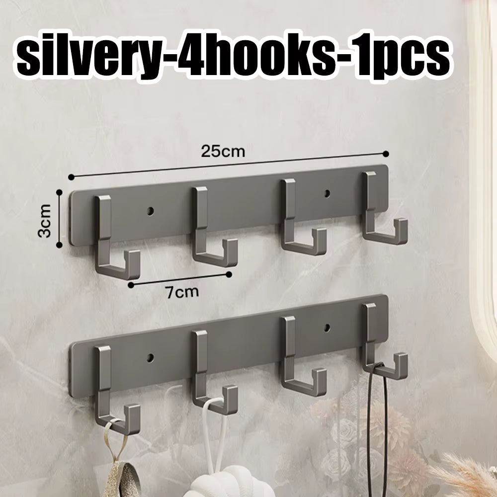 Wall Mounted Coat Rack with Black Hooks – Heavy Duty Towel & Robe Hanger for Bathroom, Kitchen & Entryway