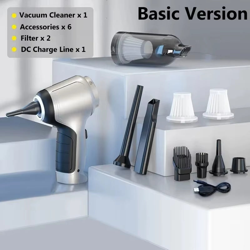 Wireless Handheld Car Vacuum Cleaner – 95000PA Suction | Mini Dual-Use Cleaner for Home & Auto