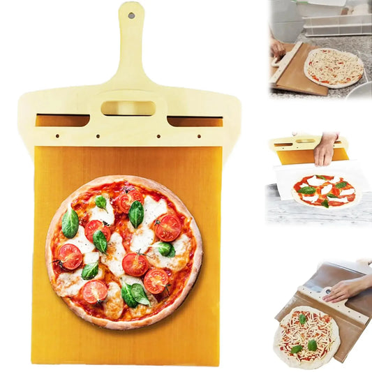 Sliding Pizza Shovel for Baking and Serving