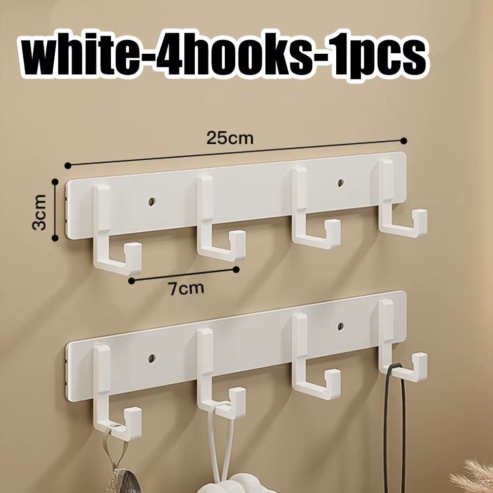 Wall Mounted Coat Rack with Black Hooks – Heavy Duty Towel & Robe Hanger for Bathroom, Kitchen & Entryway