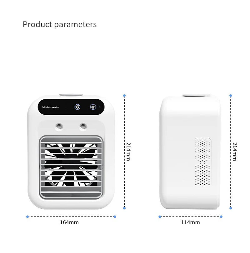 Portable Mini Air Conditioner Fan – USB Powered Water Cooling Fan for Room, Office & Car Use