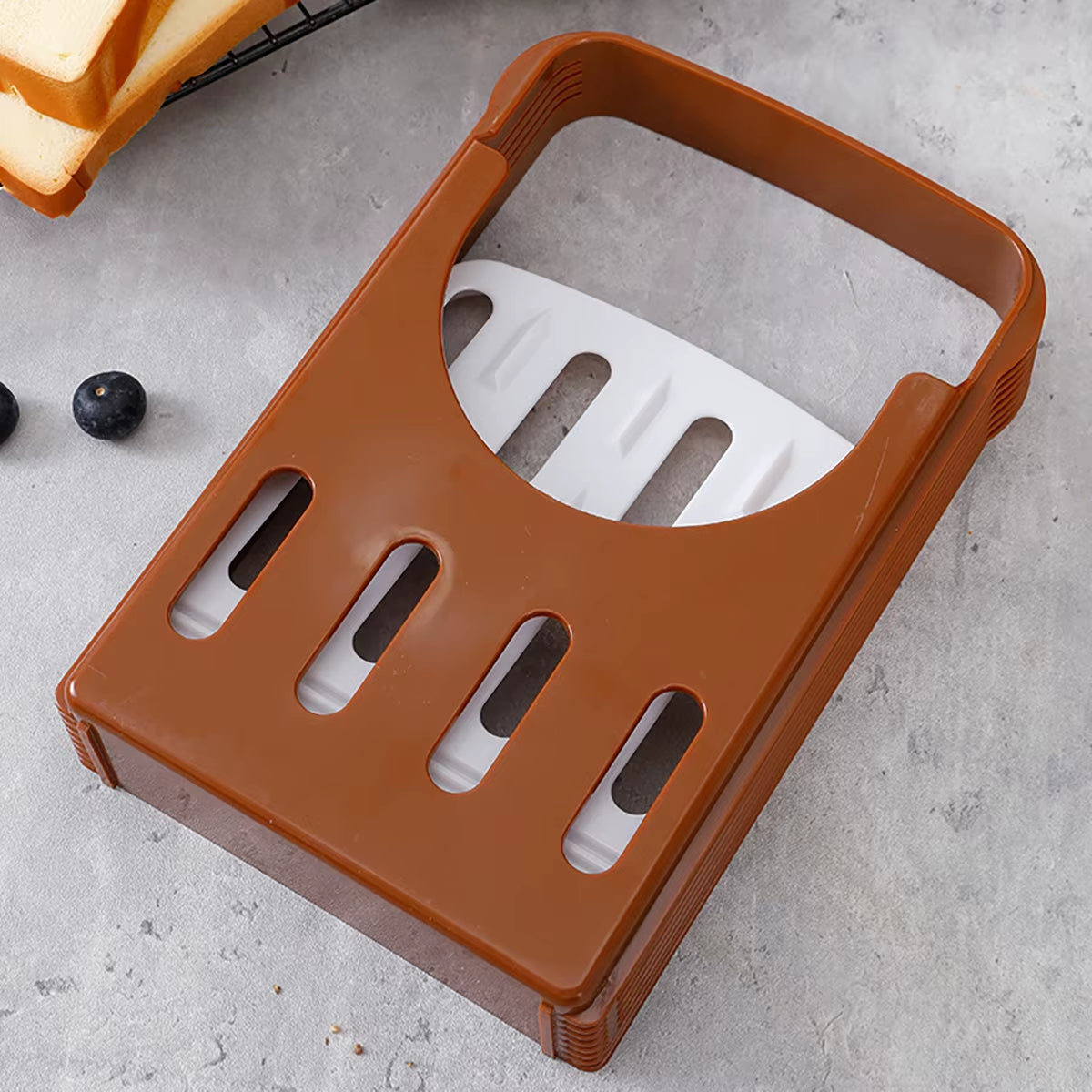 Foldable Bread and Toast Slicer Neat Uniform Slicing Baking Accessories Supplies Kitchen Gadgets Utensils Items Kitchen Tools