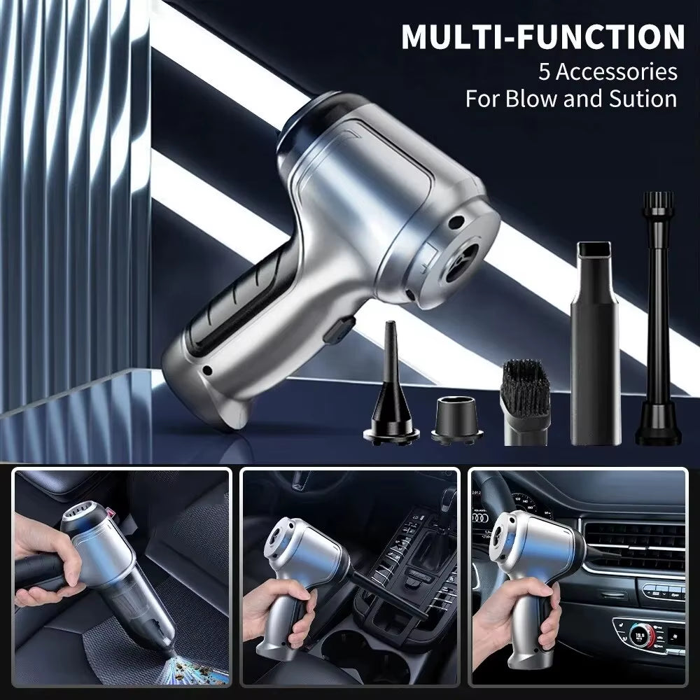 Wireless Handheld Car Vacuum Cleaner – 95000PA Suction | Mini Dual-Use Cleaner for Home & Auto