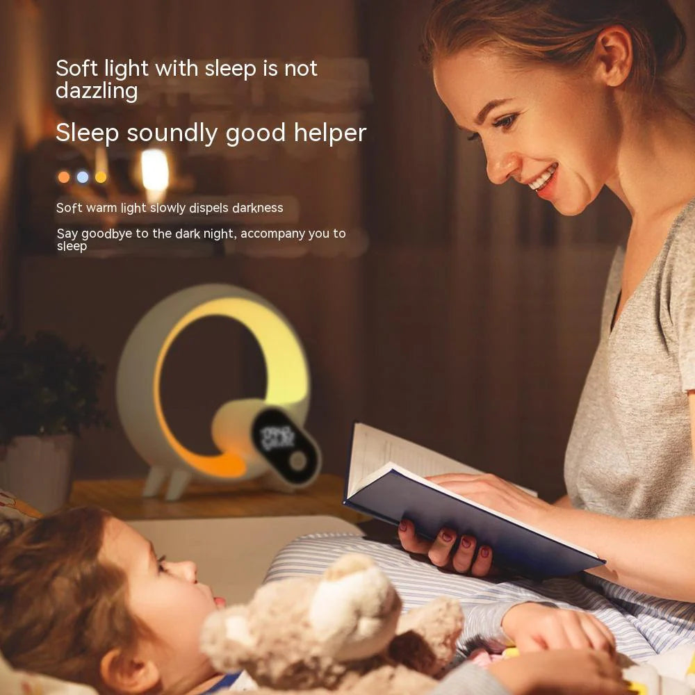 Q Light Sunrise Alarm Clock with Bluetooth Speaker – RGB Ambient Light, White Noise, APP & Remote Control
