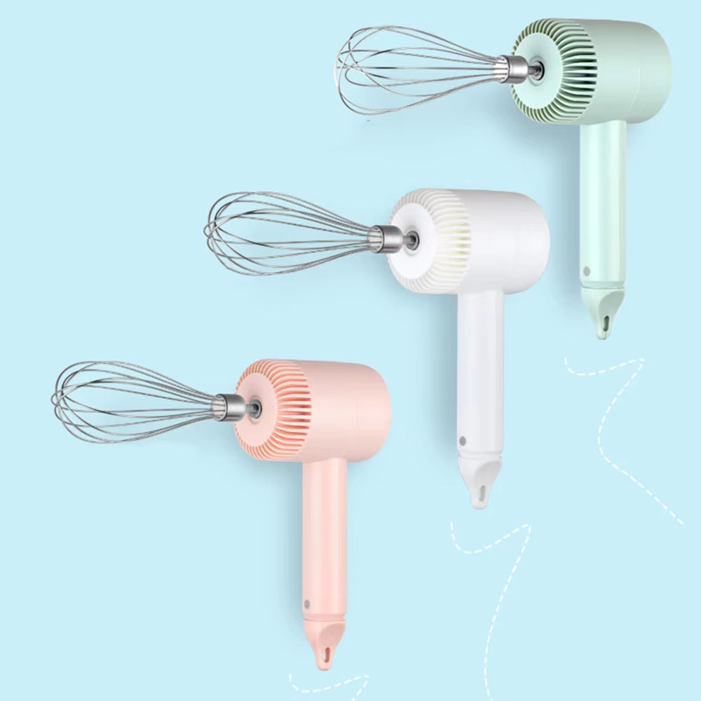 USB Electric Hand Blender – 2-in-1 Wireless Egg Beater and Garlic Crusher with 3 Speeds