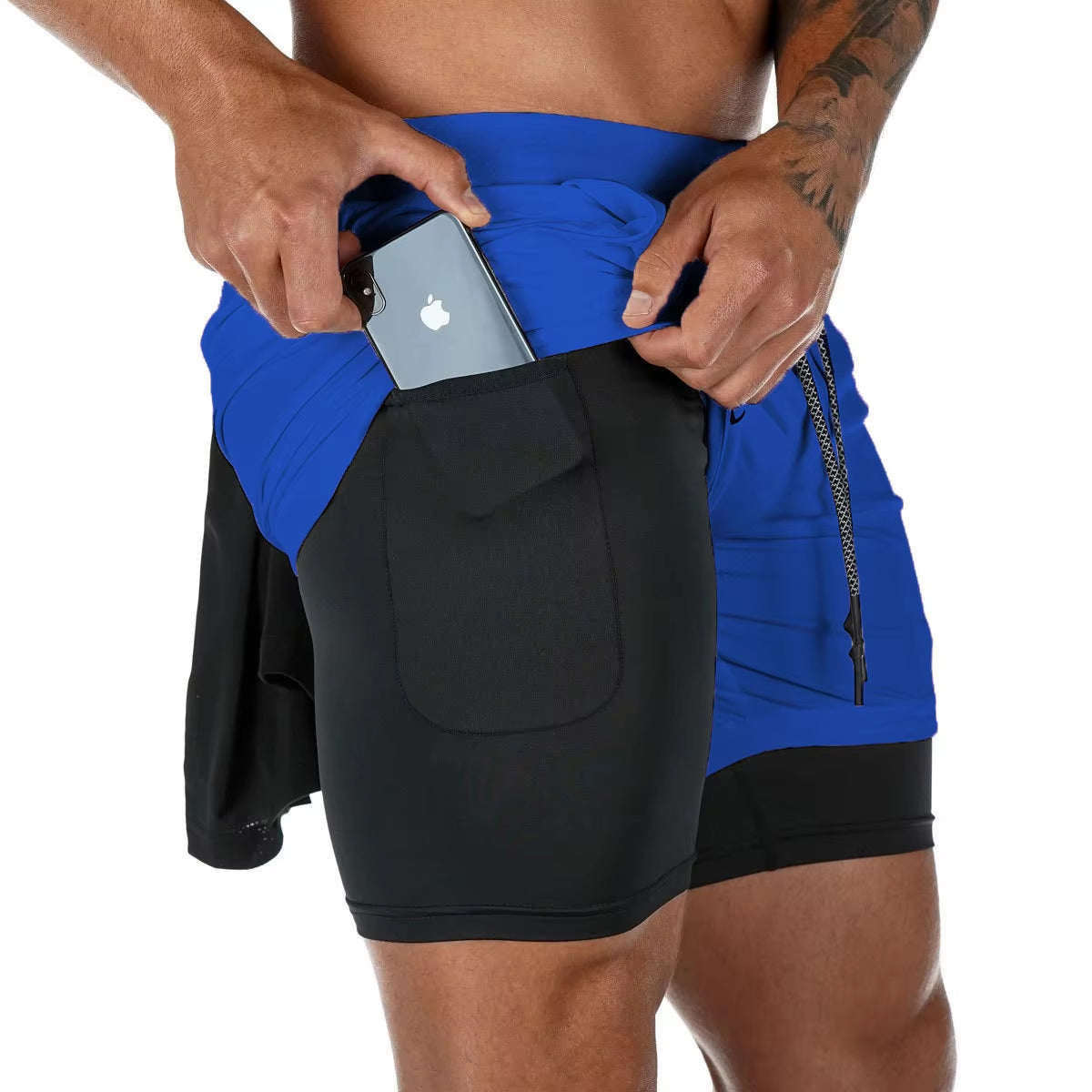 Men’s 2-in-1 Camo Running Shorts | Quick Dry Gym Fitness Workout Shorts