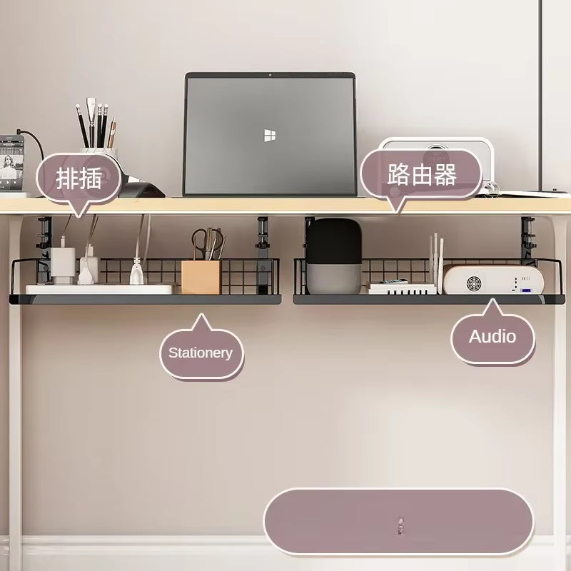 Under Desk Cable Management Tray Shelf No Drill Steel Cable Organizers Wire Management Tray Cable Management Desktop Storage
