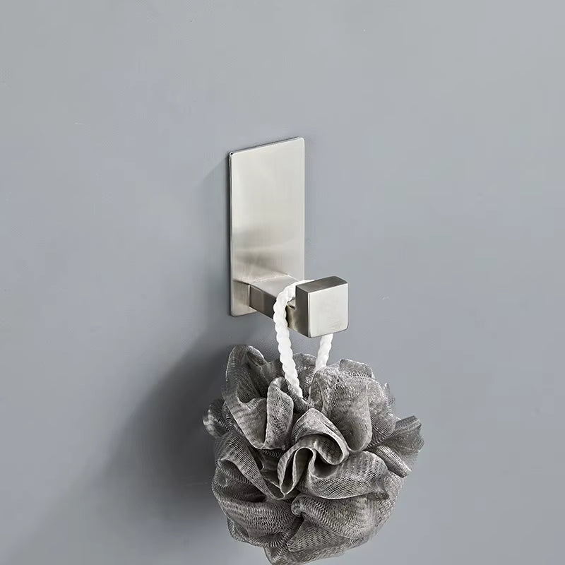 Self-Adhesive Silver Bathroom Hardware Kit Stainless Steel Toilet Paper Holder Towel Bar Towel Holder Hook Bathroom Accessories