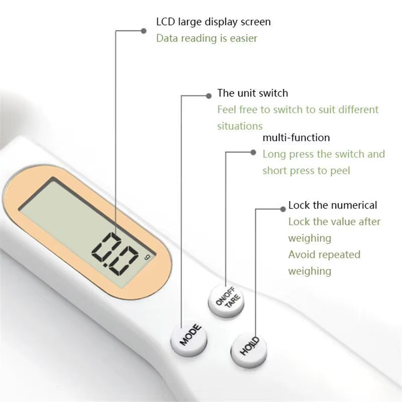 Digital Measuring Spoon Scale – 500g/0.1g LCD Kitchen Food Scale for Coffee, Flour & Milk
