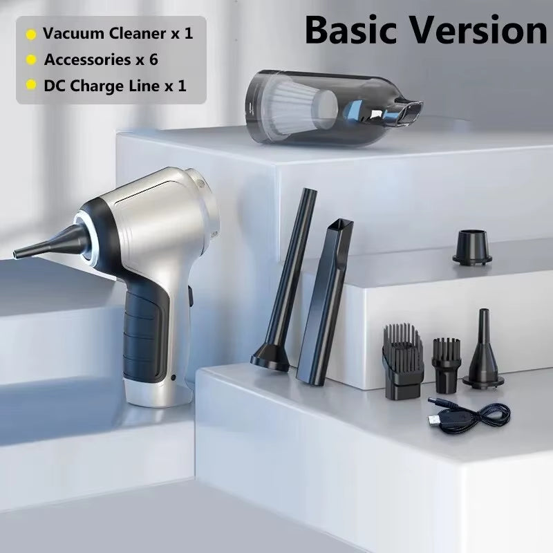 Wireless Handheld Car Vacuum Cleaner – 95000PA Suction | Mini Dual-Use Cleaner for Home & Auto