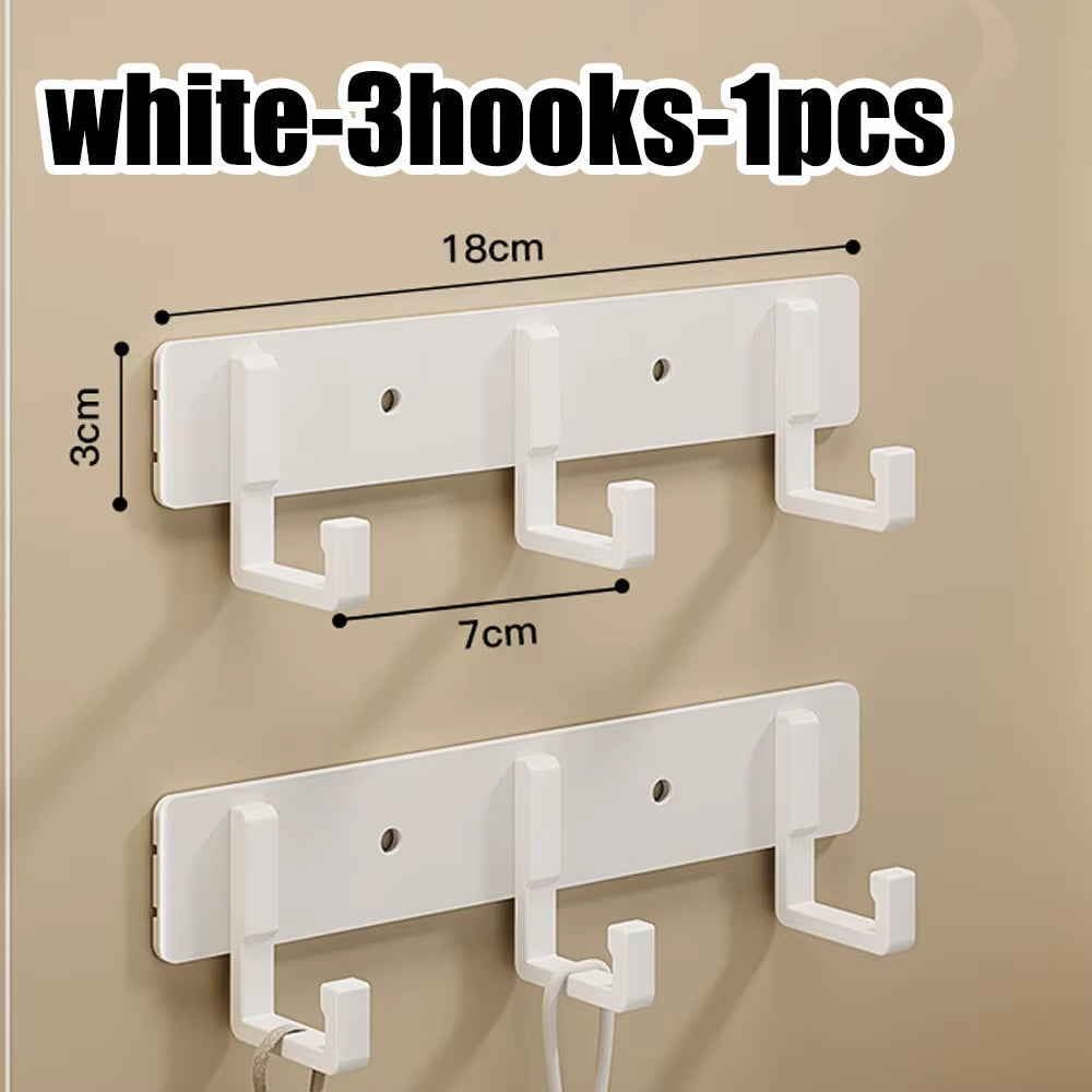 Wall Mounted Coat Rack with Black Hooks – Heavy Duty Towel & Robe Hanger for Bathroom, Kitchen & Entryway