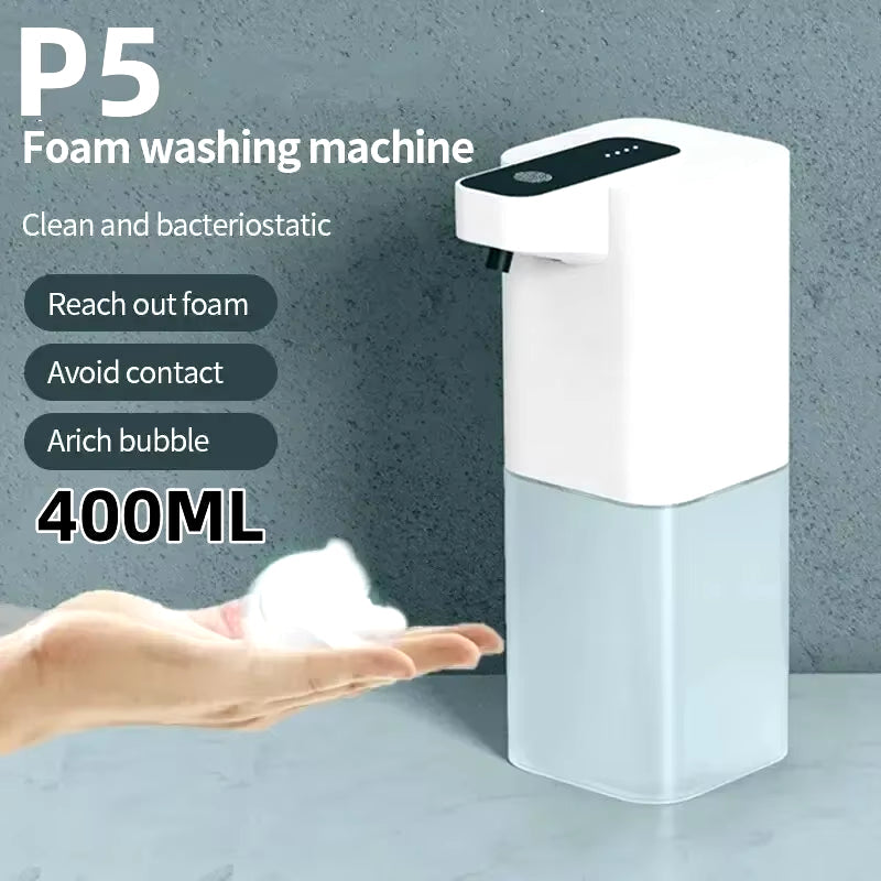 380ML Automatic Foam Soap P11 Dispenser Bathroom Smart Washing Hand Machine with USB Charging White ABS Material