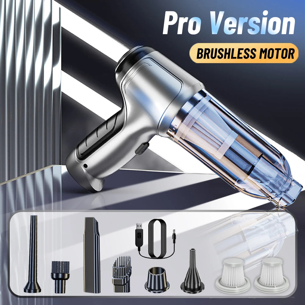 Rechargeable Wireless Car Vacuum Cleaner – 95000PA Suction | Handheld & Cordless