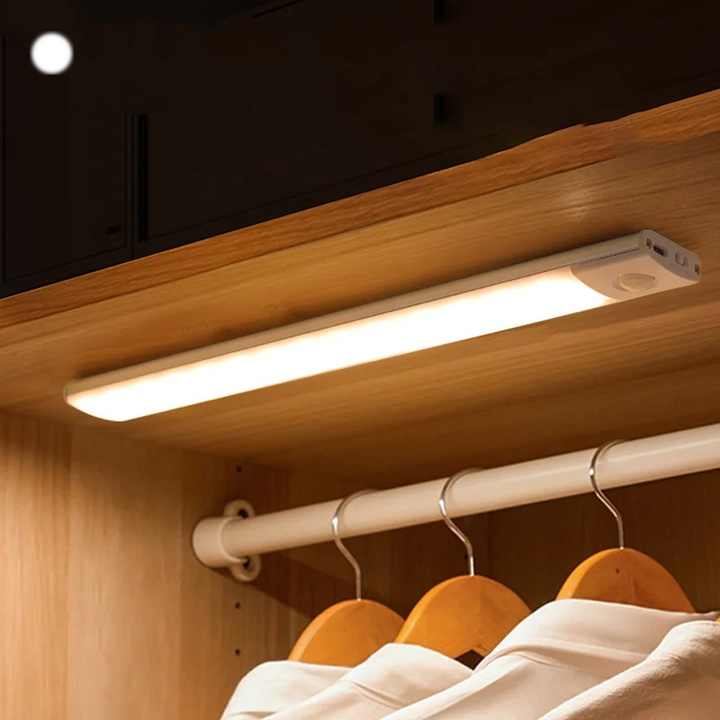 Motion Sensor LED Night Light – 3-Color Dimmable, USB Rechargeable, Magnetic Wall Lamp