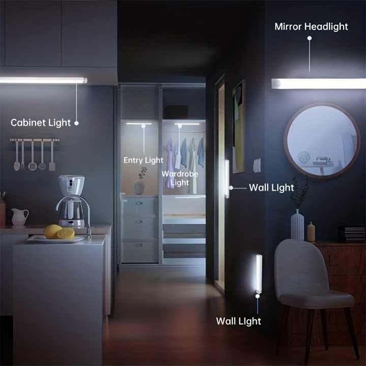 Night Light with Motion Sensor TYPE C Rechargeable LED Night Lamp Wireless Led Kitchen Cabinet Room Bedside Bar Light