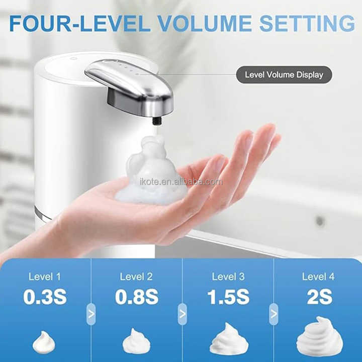 380ML Automatic Foam Soap P11 Dispenser Bathroom Smart Washing Hand Machine with USB Charging White ABS Material