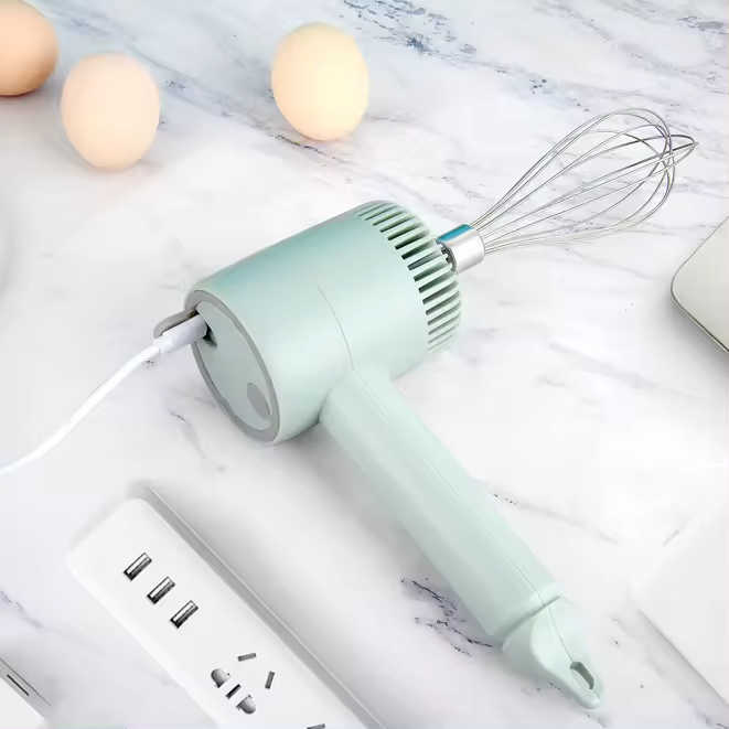 USB Electric Food Mixer Wireless Hand Blender Portable Garlic Crusher 3 Speeds Dough Cream Egg Beater Baking Masher Kitchen Tool