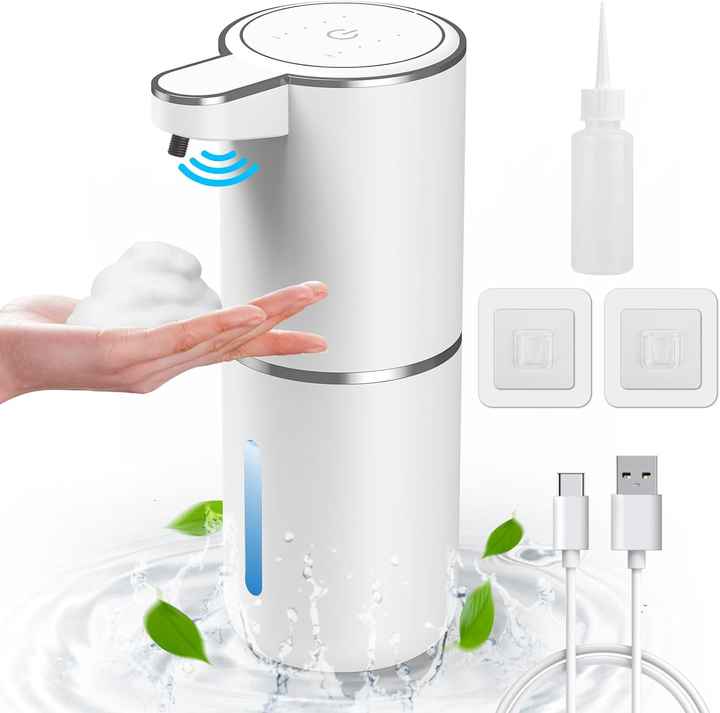 380ML Automatic Foam Soap P11 Dispenser Bathroom Smart Washing Hand Machine with USB Charging White ABS Material