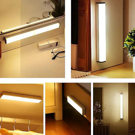 Night Light with Motion Sensor TYPE C Rechargeable LED Night Lamp Wireless Led Kitchen Cabinet Room Bedside Bar Light