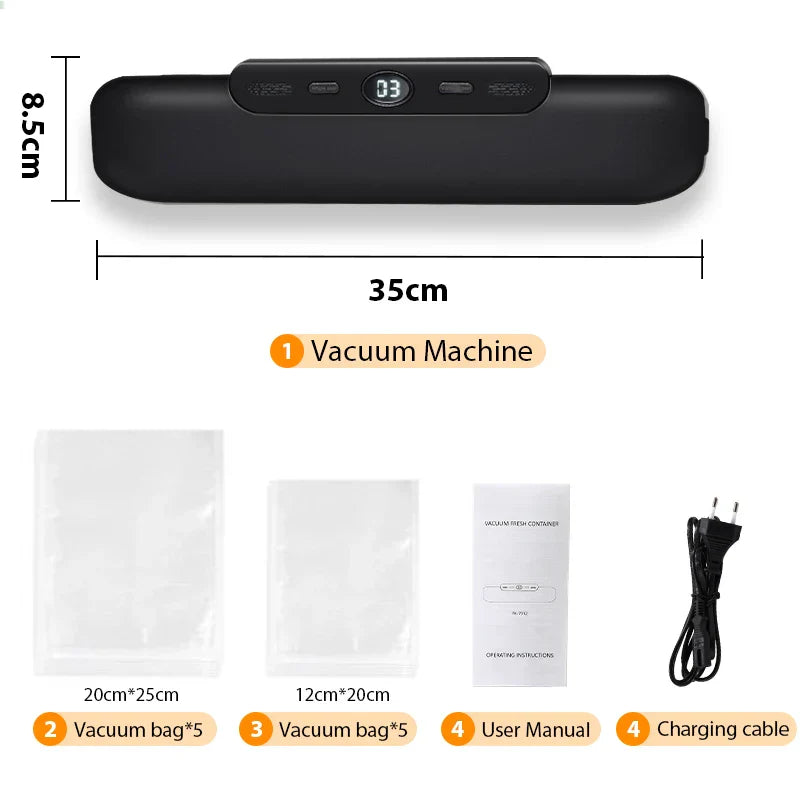 Vacuum Sealer Machine for Food Preservation – Includes 10 Free Vacuum Bags