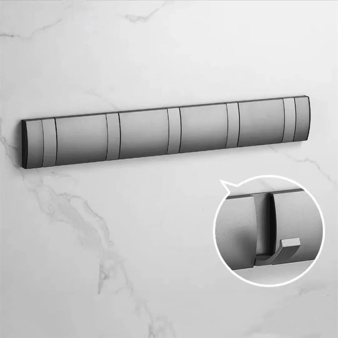 Foldable Bathroom Towel Rack – Nail-Free Wall Hook Hanger for Towels, Coats & Robes – Back Door Organizer