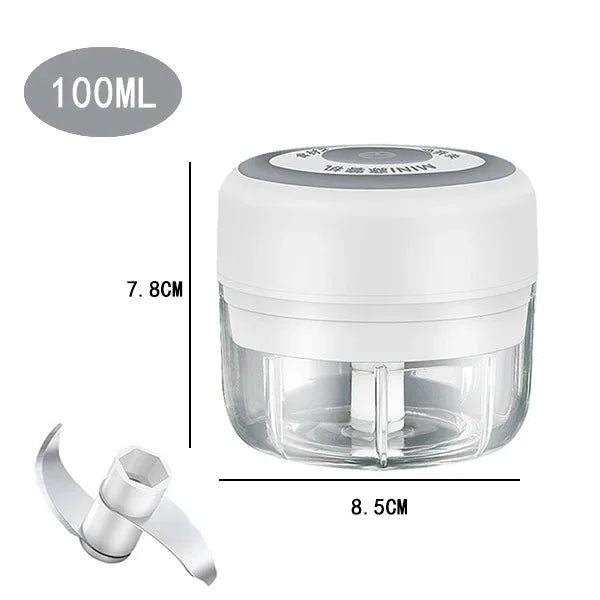 Electric Garlic Chopper – 100ML/250ML Mini Food Processor, Meat & Veggie Crusher
