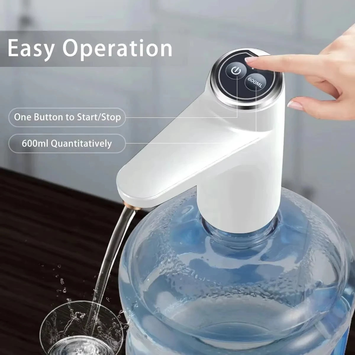 USB Rechargeable Electric Water Dispenser – Automatic Portable Pump for Bottled Water