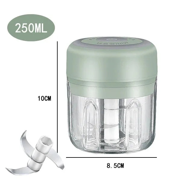 Electric Garlic Chopper – 100ML/250ML Mini Food Processor, Meat & Veggie Crusher