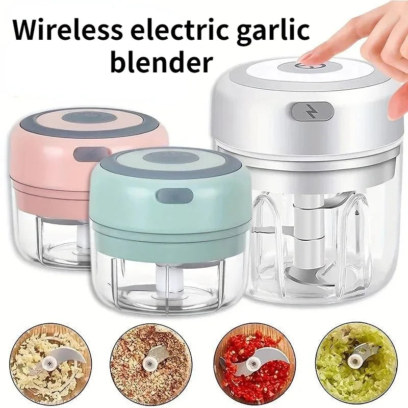 Electric Garlic Chopper – 100ML/250ML Mini Food Processor, Meat & Veggie Crusher