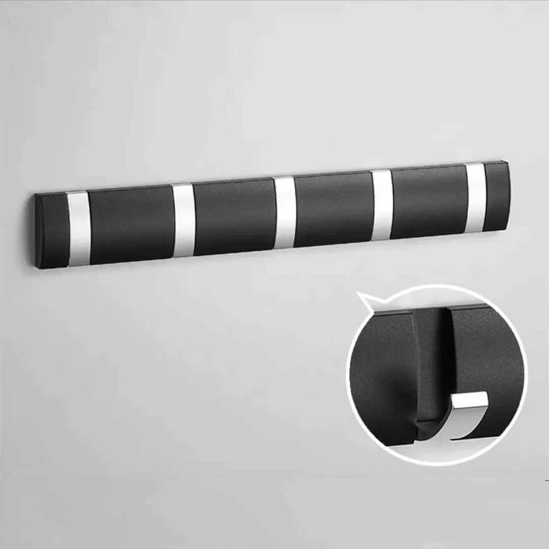 Foldable Bathroom Towel Rack – Nail-Free Wall Hook Hanger for Towels, Coats & Robes – Back Door Organizer