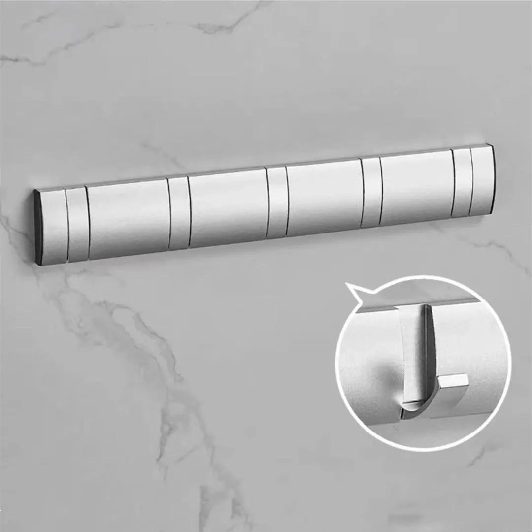 Foldable Bathroom Towel Rack – Nail-Free Wall Hook Hanger for Towels, Coats & Robes – Back Door Organizer