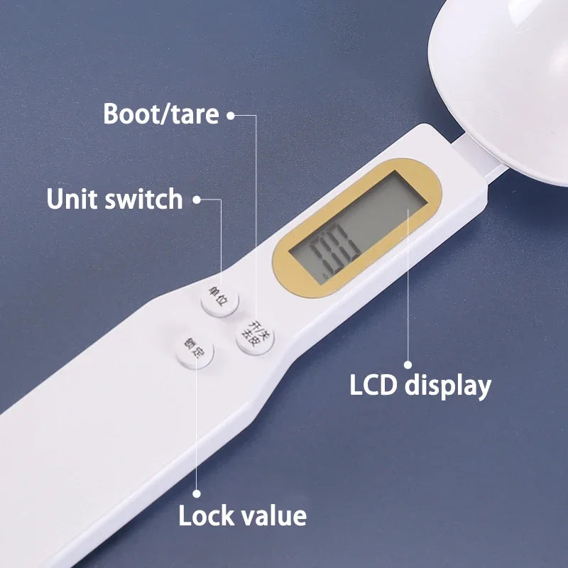 Digital Measuring Spoon Scale – 500g/0.1g LCD Kitchen Food Scale for Coffee, Flour & Milk