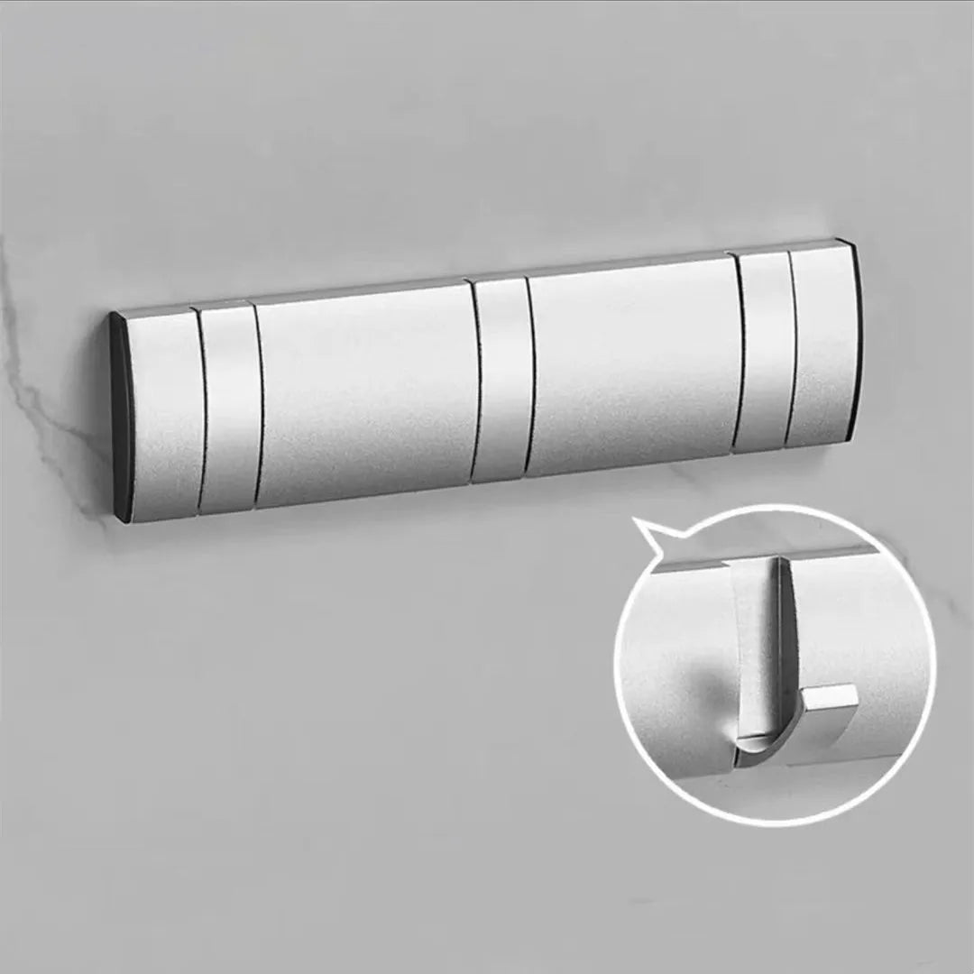 Foldable Bathroom Towel Rack – Nail-Free Wall Hook Hanger for Towels, Coats & Robes – Back Door Organizer