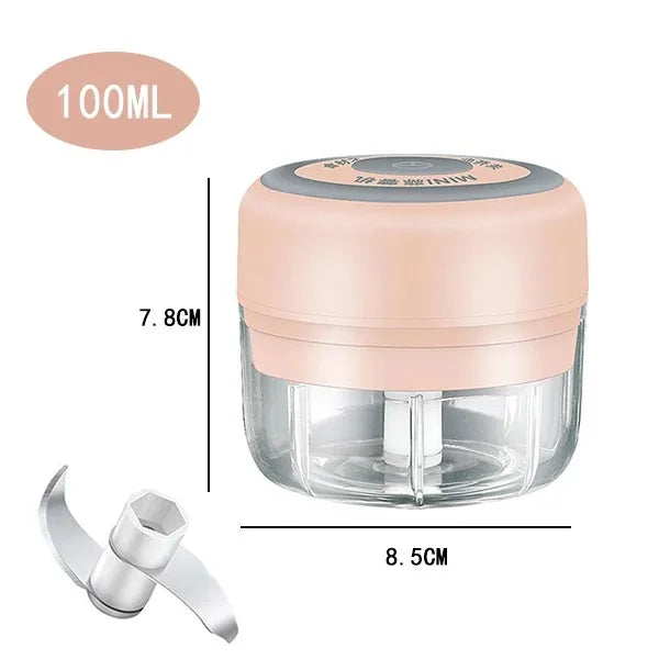 Electric Garlic Chopper – 100ML/250ML Mini Food Processor, Meat & Veggie Crusher