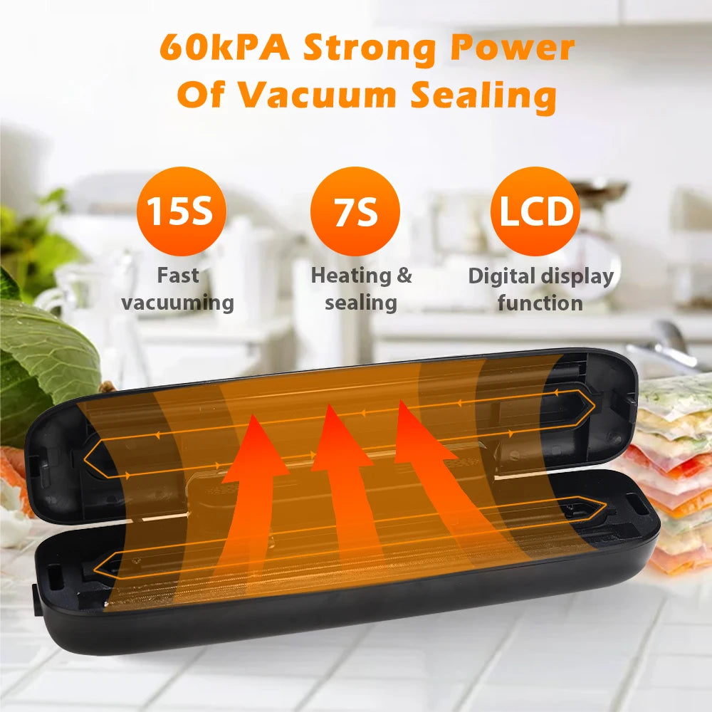Vacuum Sealer Machine for Food Preservation – Includes 10 Free Vacuum Bags
