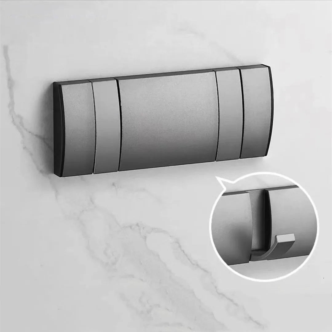 Foldable Bathroom Towel Rack – Nail-Free Wall Hook Hanger for Towels, Coats & Robes – Back Door Organizer