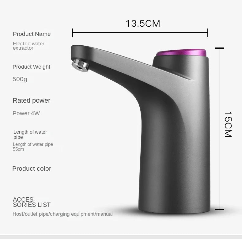 USB Rechargeable Electric Water Dispenser – Automatic Portable Pump for Bottled Water