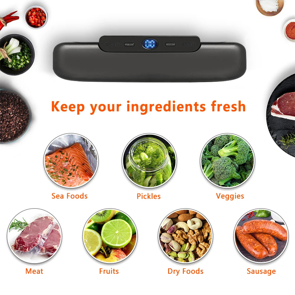 Vacuum Sealer Machine for Food Preservation – Includes 10 Free Vacuum Bags