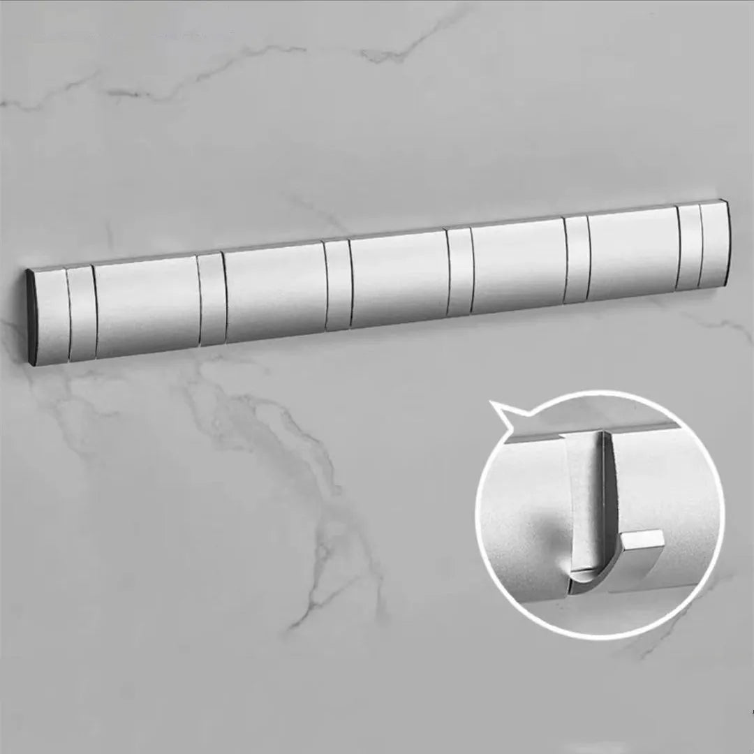 Foldable Bathroom Towel Rack – Nail-Free Wall Hook Hanger for Towels, Coats & Robes – Back Door Organizer