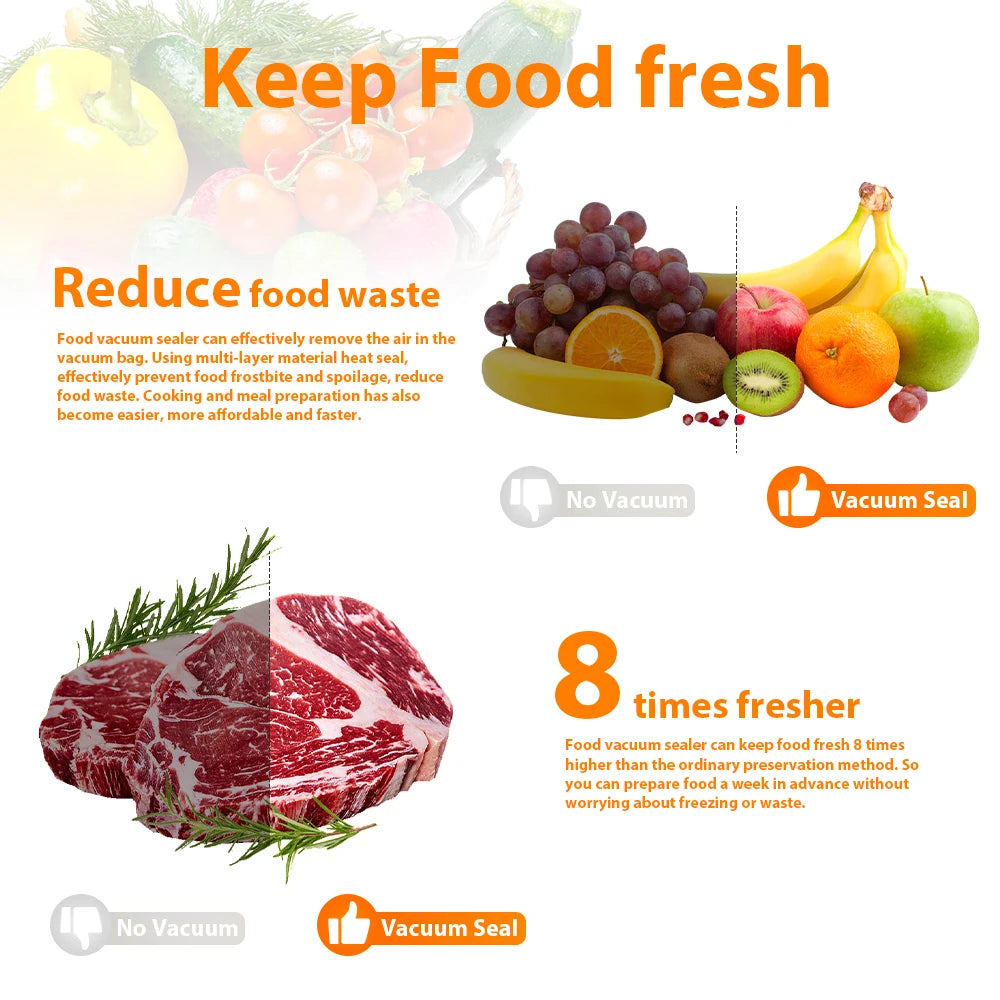 Vacuum Sealer Machine for Food Preservation – Includes 10 Free Vacuum Bags
