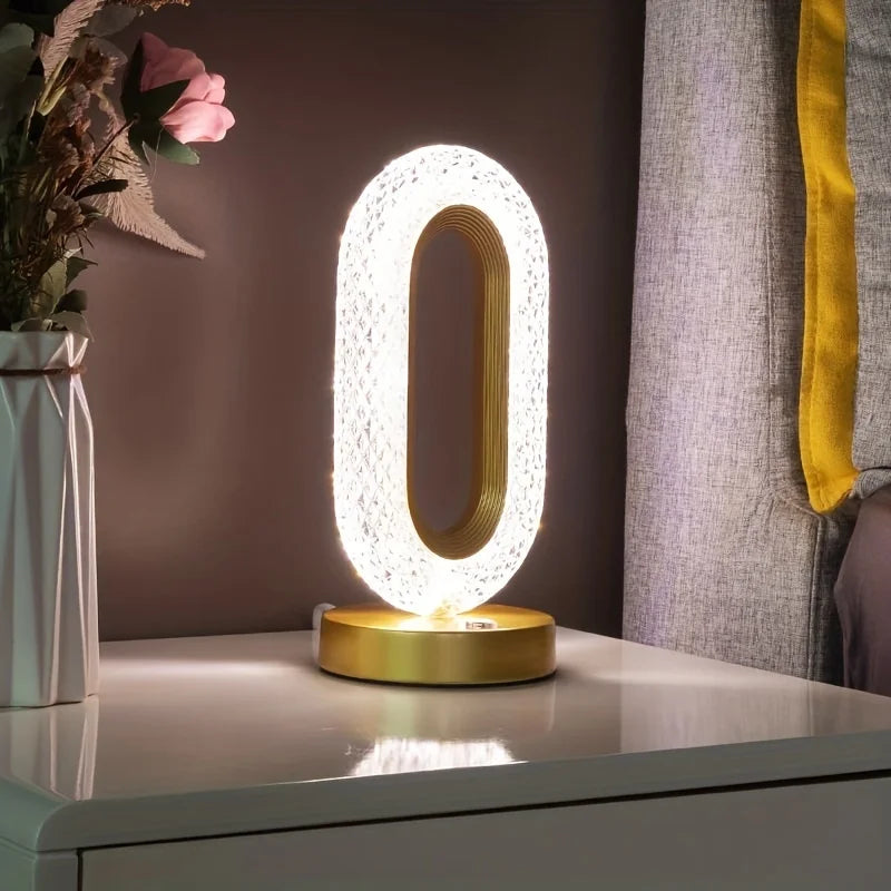 Crystal Rechargeable LED Bedside Lamp – Wireless Ambient Mood Light for Bedroom, Living Room & Gifts