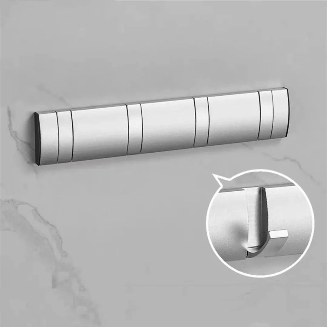 Foldable Bathroom Towel Rack – Nail-Free Wall Hook Hanger for Towels, Coats & Robes – Back Door Organizer