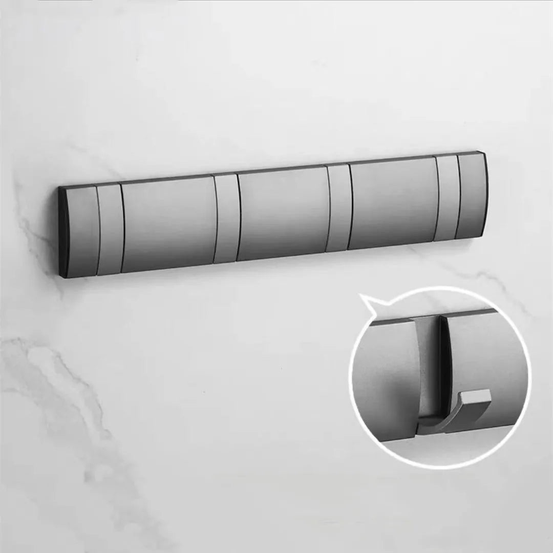 Foldable Bathroom Towel Rack – Nail-Free Wall Hook Hanger for Towels, Coats & Robes – Back Door Organizer