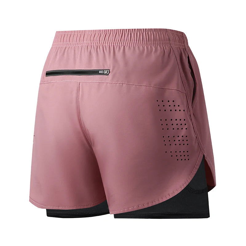 Men’s Quick-Dry Double Layer Running and Training Shorts Black Fitness Workout Gym Shorts