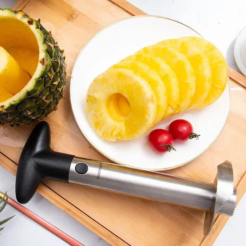 Stainless Steel Pineapple Corer & Slicer – 3-in-1 Fruit Peeler, Cutter, Spiral Slicer Tool